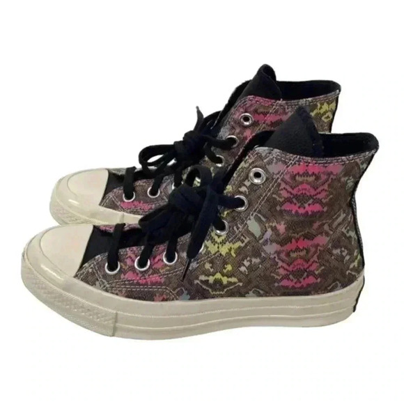 Converse Chuck 70 Size 5 Digital Daze High Top Lace Up Sneakers Snakeskin Satin - Picture 2 of 9